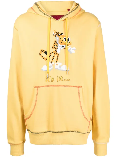 Mostly Heard Rarely Seen 8-Bit It's Lit graphic-print cotton hoodie Yellow MHEB02BDKH18
