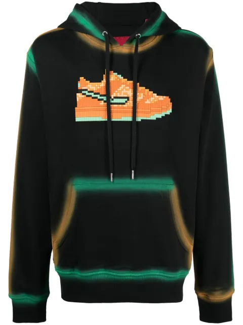 Mostly Heard Rarely Seen 8-Bit Furry graphic-print cotton hoodie Black MHEB02BDKH09