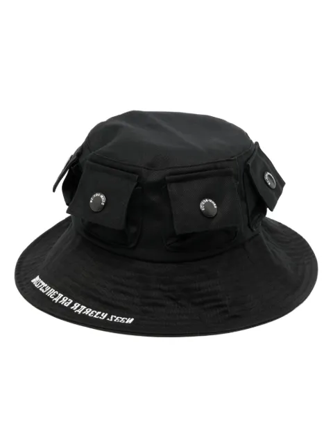 Mostly Heard Rarely Seen logo-embroidery cotton bucket hat Black MH02BDH07