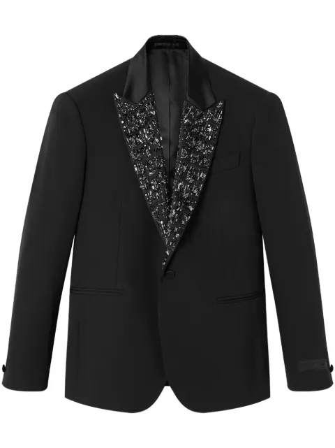 Versace crystal-embellished wool blazer Black 10123751A08921