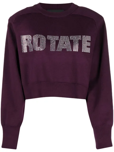 ROTATE BIRGER CHRISTENSEN rhinestone-embellished logo-appliqué sweatshirt Purple 1111522816