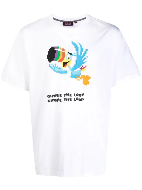 Mostly Heard Rarely Seen 8-Bit Give Me The Loop cotton T-shirt White MHEB02BDT17
