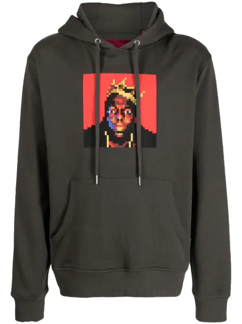 Mostly Heard Rarely Seen 8-Bit Biggie appliqué-detail hoodie Grey MHEB08BCKH30