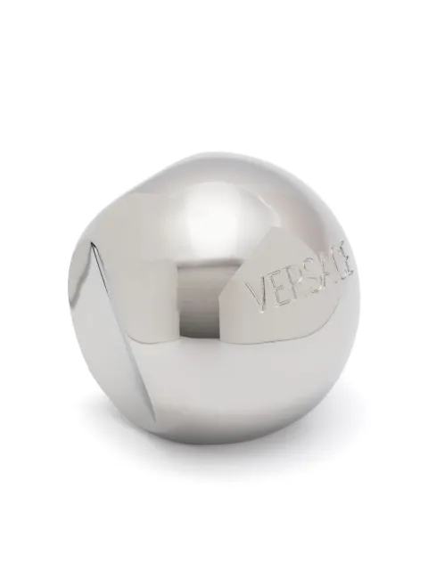 Versace Sphere logo-engraved ring Silver 10117291A00620