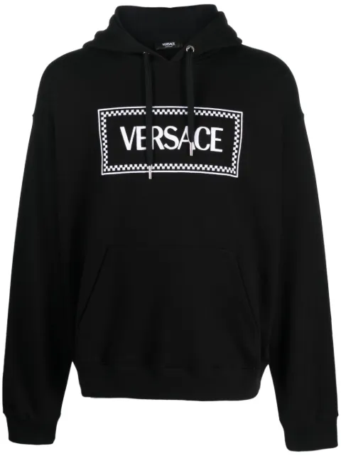 Versace 90s Vintage logo-embroidered hoodie Black 10125641A09063