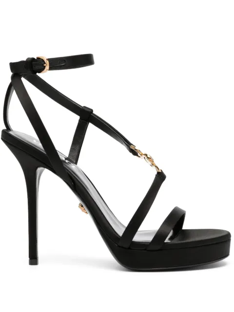 Versace Medusa '95 embellished satin sandals 115 mm Black 10121341A00619