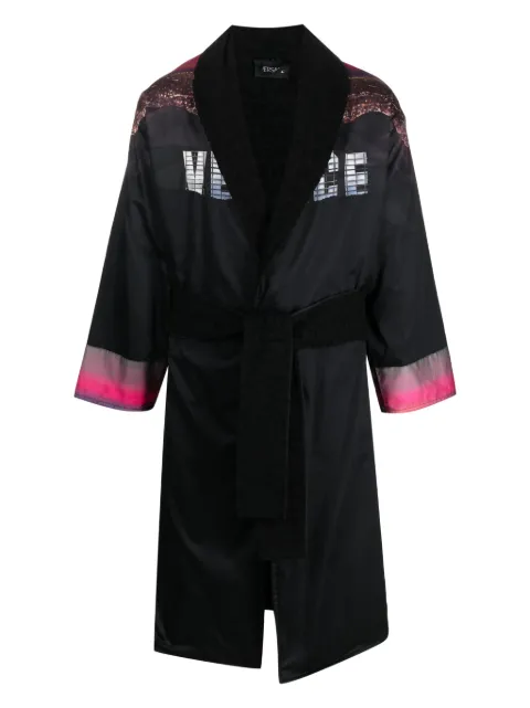 Versace landscape-print cotton robe Black 10114511A08894