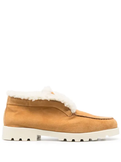 Santoni shearling suede loafers Neutrals WUDR58457TIRAIOUM40