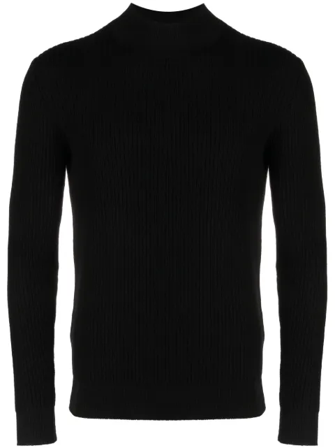 Tagliatore Gus mock-neck ribbed jumper Black PWI2301GUS