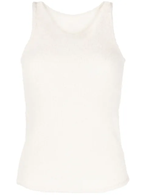 Low Classic sleeveless fleece knitted top White LOW23FMKN070IV