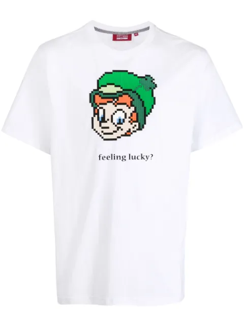 Mostly Heard Rarely Seen 8-Bit Feeling Lucky cotton T-shirt White MHEB02BDT21