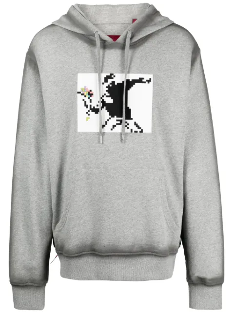 Mostly Heard Rarely Seen 8-Bit Throwing The Bouquet graphic-print cotton hoodie Grey MHEB02BDKH05