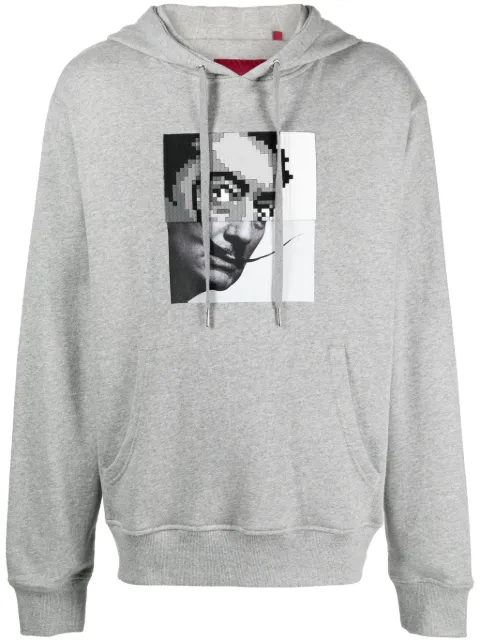 Mostly Heard Rarely Seen 8-Bit Dolly graphic-print cotton hoodie Grey MHEB02BDKH33