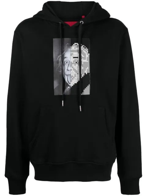 Mostly Heard Rarely Seen 8-Bit Silly Theory graphic-print cotton hoodie Black MHEB02BDKH32