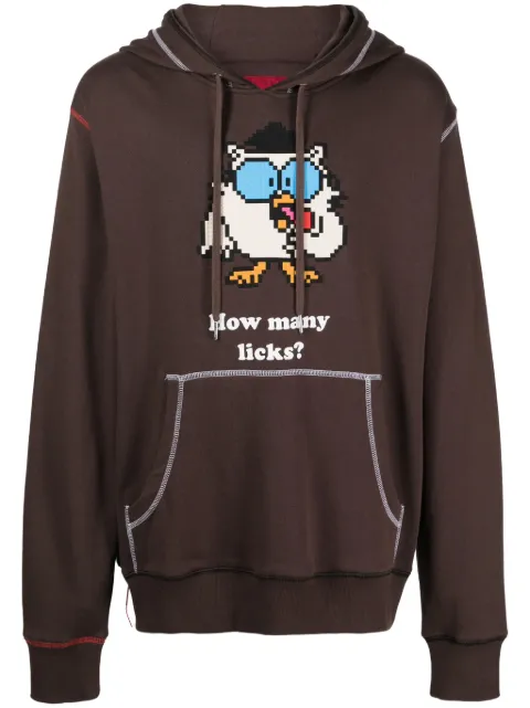 Mostly Heard Rarely Seen 8-Bit How Many Licks graphic-print cotton hoodie Brown MHEB02BDKH22