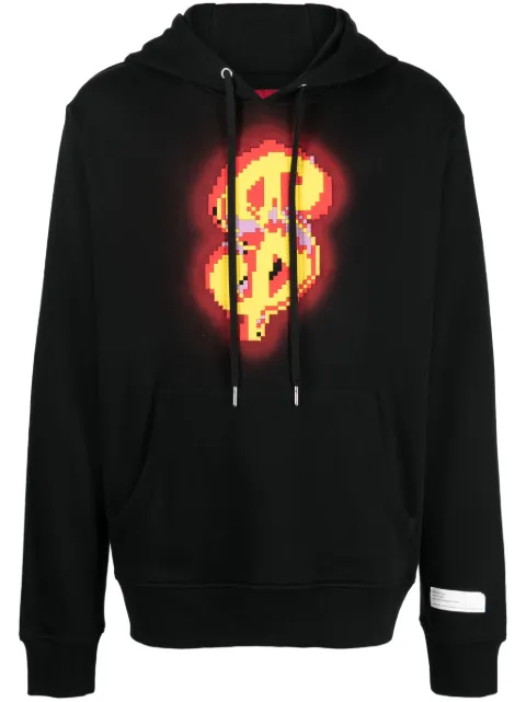 Mostly Heard Rarely Seen 8-Bit Money Sign graphic-print cotton hoodie Black MHEB02BDKH03