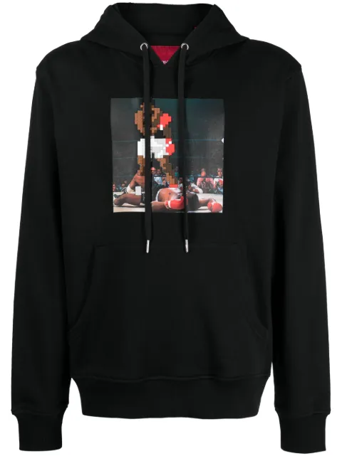 Mostly Heard Rarely Seen 8-Bit Knockout graphic-print cotton hoodie Black MHEB02BDKH31
