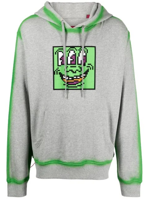 Mostly Heard Rarely Seen 8-Bit Triple The Eyes graphic-print cotton hoodie Grey MHEB02BDKH04