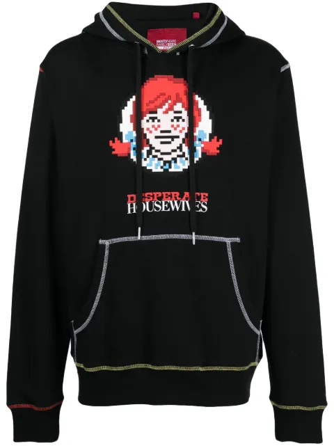 Mostly Heard Rarely Seen 8-Bit Desperate Housewives graphic-print cotton hoodie Black MHEB02BDKH20