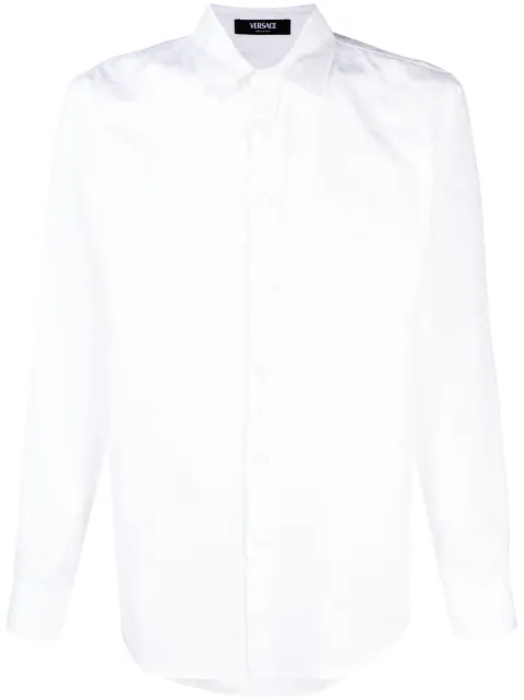 Versace jacquard cotton-poplin shirt White 10133481A08883