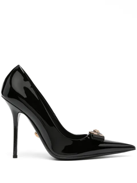 Versace Gianni ribbon patent pumps 110 mm Black 10124941A08983