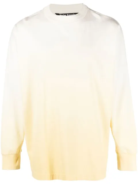 Palm Angels gradient-effect sweatshirt Yellow PMAB001S23JER0011801