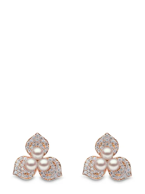 Yoko London 18kt rose gold Petal Akoya pearl and diamond earrings Pink QYE23089X