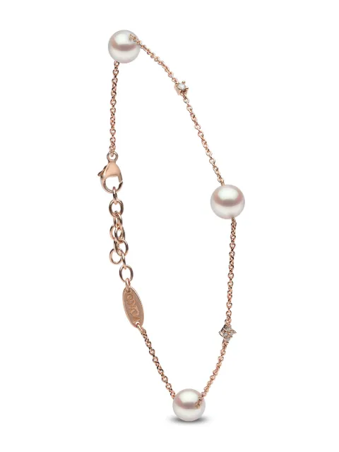 Yoko London 18kt rose gold Classic Akoya pearl and diamond bracelet Pink QYB23329X