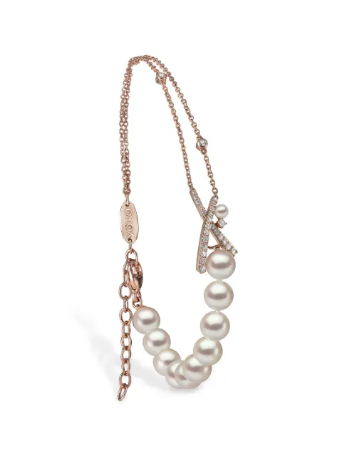 Yoko London 18kt rose gold Sleek Akoya pearl and diamond bracelet Pink QYB22409X
