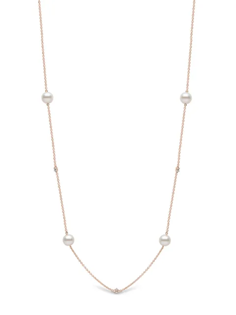 Yoko London 18kt rose gold Classic Akoya pearl and diamond necklace Pink QYN23319X