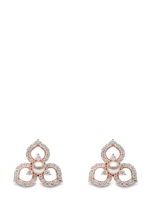 Yoko London 18kt rose gold Petal Akoya pearl and diamond earrings Pink QYE23079X