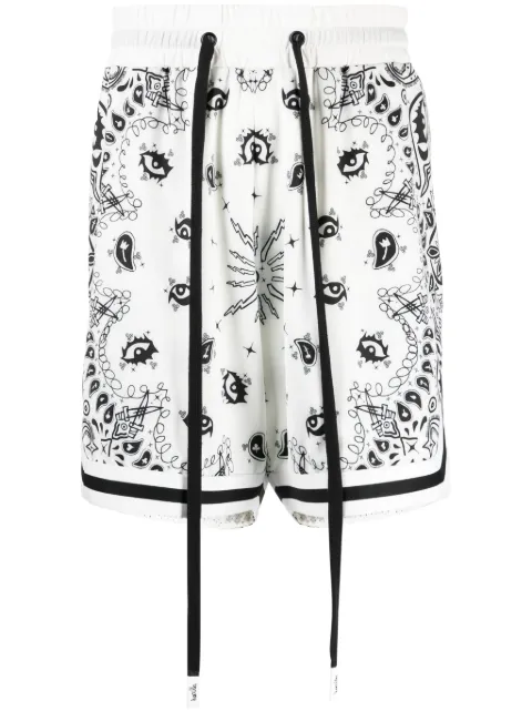 Haculla paisley-print drawstring track shorts White HA02BDBS02