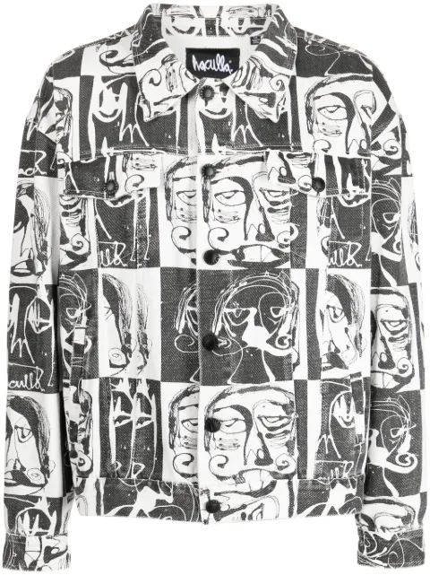 Haculla This Is Chess denim jacket Black HA02BDX04