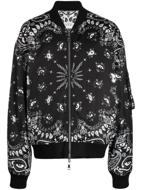 Haculla paisley-print reversible bomber jacket Black HA02BDX05