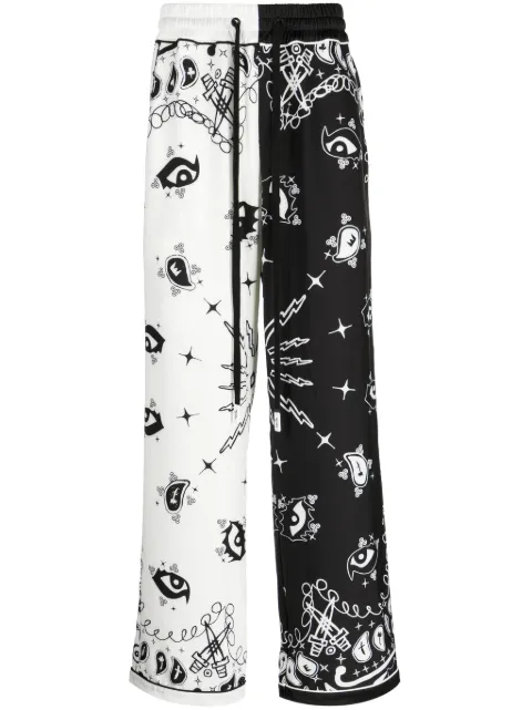 Haculla paisley-print straight-leg trousers Black HA02BDB01