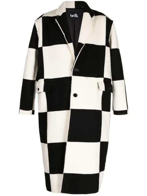 Haculla check-pattern wool coat Black HA02BDX06