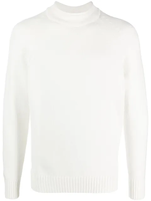 Zanone mock-neck fine-knit jumper White 813058ZR258
