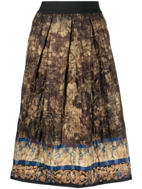 Pierre-Louis Mascia mix-print pleated midi skirt Brown ALOSOLGO11912