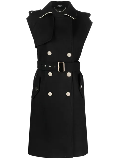 LIU JO double-breasted sleeveless coat Black CF3277J6063