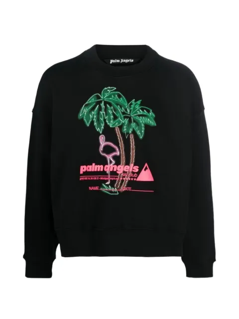 Palm Angels Ski Club logo-print sweatshirt Black PMBA026S23FLE0011084