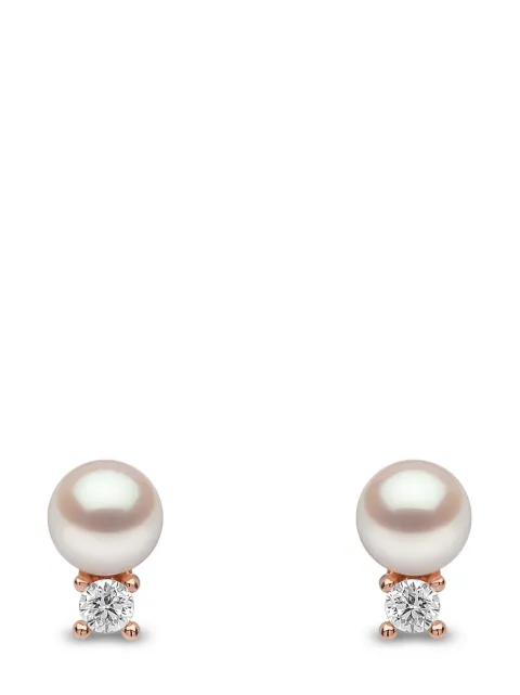 Yoko London 18kt rose gold Trend Akoya pearl and diamond earrings Pink TEM02399F