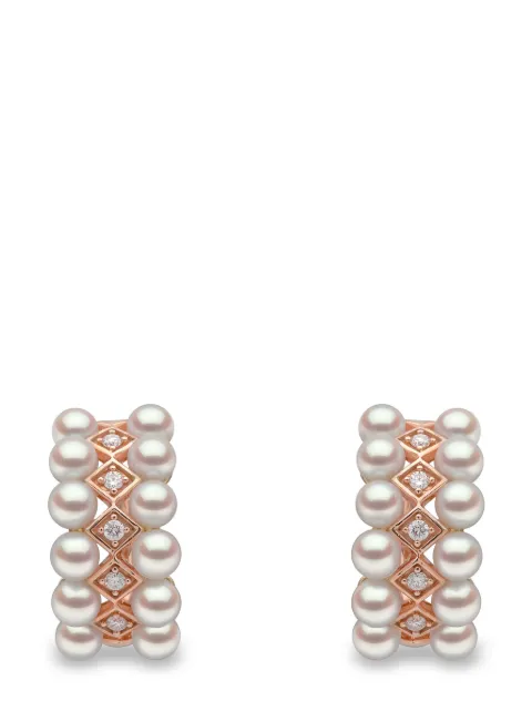 Yoko London 18kt rose gold Eclipse Akoya pearl and diamond earrings Pink QYE22529X