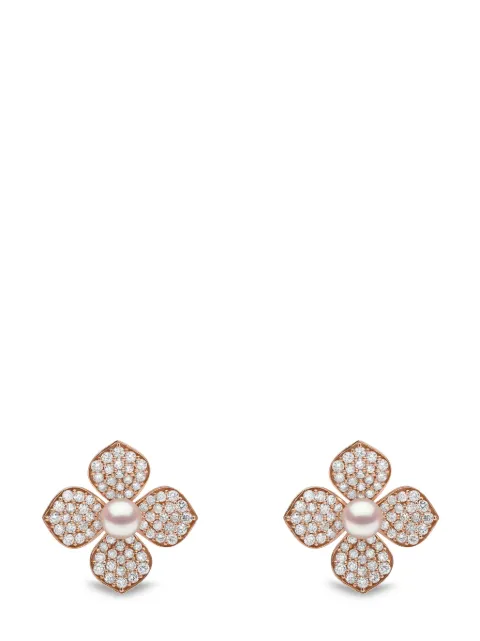 Yoko London 18kt rose gold Petal Akoya pearl and diamond earrings Pink QYE23129X