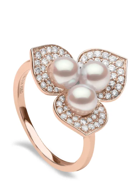 Yoko London 18kt rose gold Petal Akoya pearl and diamond ring Pink QYR23089X