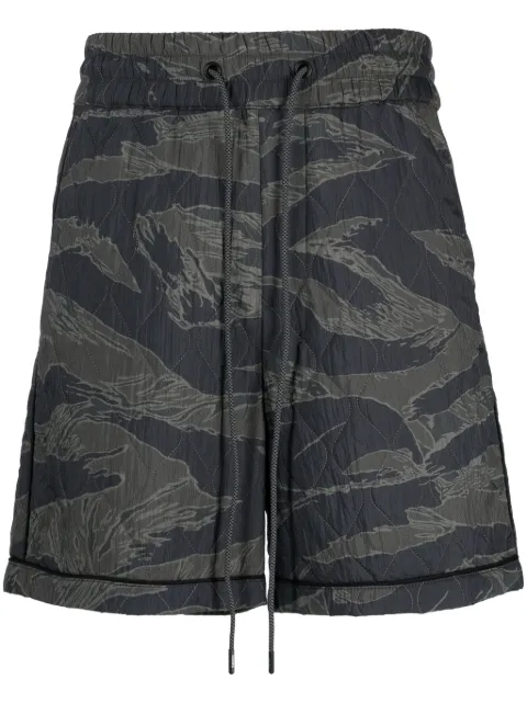 Mostly Heard Rarely Seen quilted camouflage track shorts Green MH02BDBS04