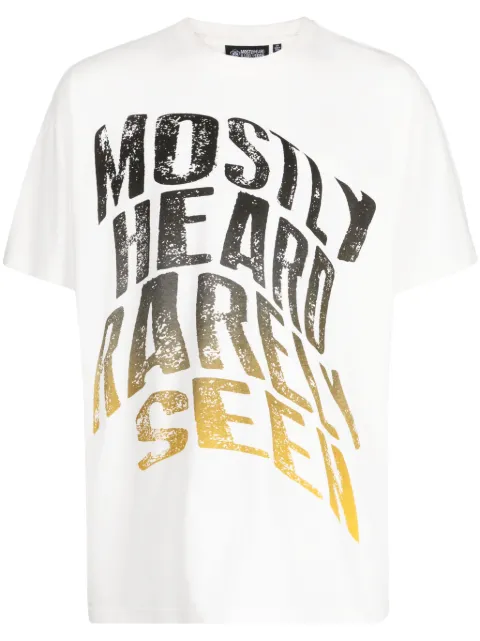 Mostly Heard Rarely Seen Faded Warped cotton T-shirt White MH02BDT03