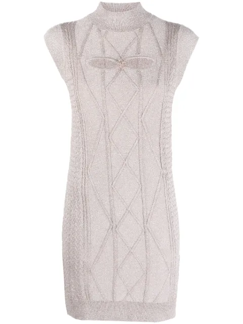 LIU JO cut-out lurex minidress Neutrals WF3176MA80N