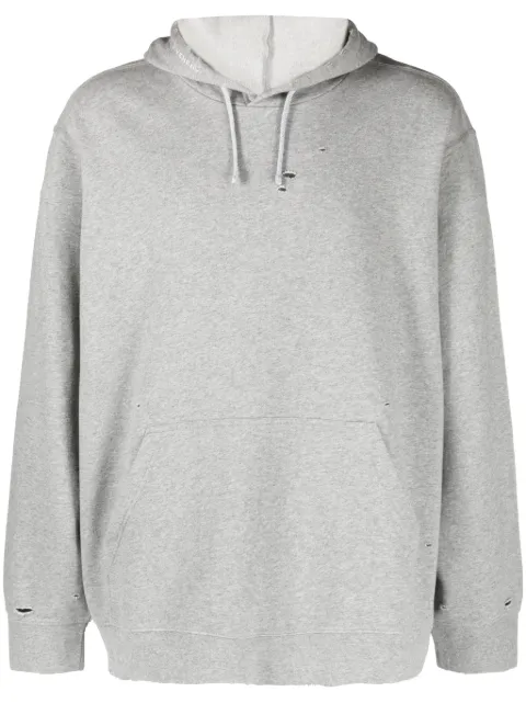 Givenchy logo-embroidered cotton hoodie Grey BMJ0L03YF4