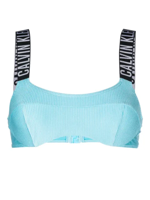 Calvin Klein ribbed bralette bikini top Blue KW0KW01968