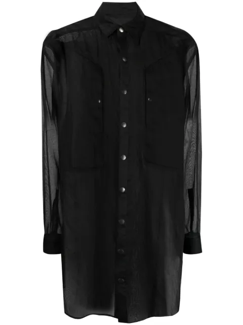 Rick Owens Jumbo Fogpocket semi-sheer shirt Black RU01D3240OR